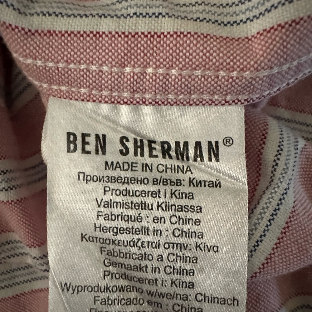 BEN SHERMAN, BUTTON DOWN LONG SLEEVE HERITAGE, CHECK SHIRT, SIZE MEDIUM. - Picture 7 of 9